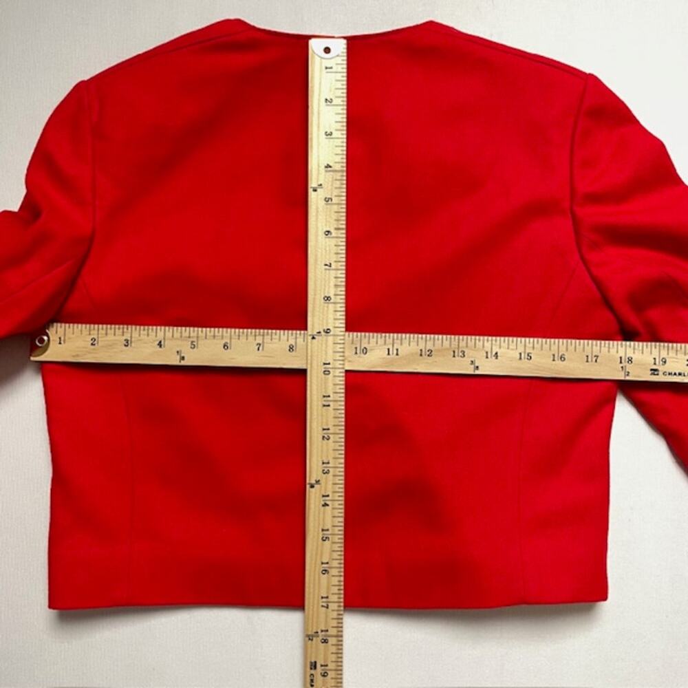 Pendleton Red Virgin Wool Cropped Jacket Blazer U… - image 4